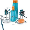 Ver imagem 3 de Suporte Porta Shampoo Sabonete Cantoneira Ventosa Cromado