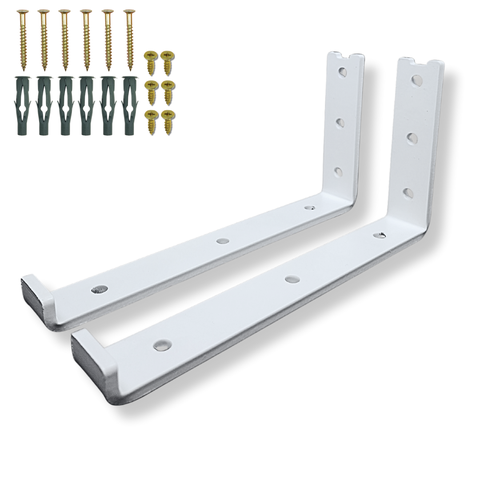 2 Suportes Formato L Mão Francesa 20cm para Prateleira Fixação de Parede Estilo Moderno Branco