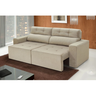 Sofá 4 Lugares Triunfo Retrátil e Reclinável 2.20M Suede Amassado Bege - 1