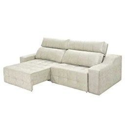 Sofá 4 Lugares Connect Retrátil e Reclinável 2,50M Suede Amassado Champagne - 2