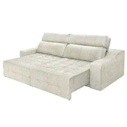 Sofá 4 Lugares Connect Retrátil e Reclinável 2,50M Suede Amassado Champagne - 3