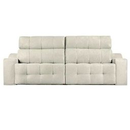 Sofá 4 Lugares Connect Retrátil e Reclinável 2,50M Suede Amassado Champagne - 4