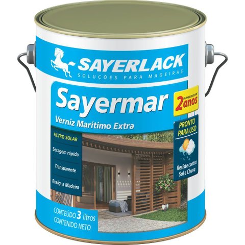 Verniz Marítmo Extra Sayermar Transparente Brilhante 3 Litros - Sb.2328.00gl - Sayerlack Verniz Marí