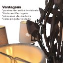 Ver imagem 6 de Lustre Rústico Ouro Velho com Folhas e Pássaros de Madeira