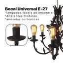 Ver imagem 3 de Lustre Rústico Ouro Velho com Folhas e Pássaros de Madeira