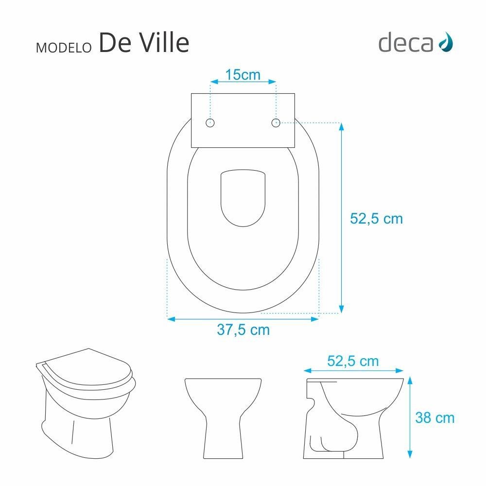 Assento Sanitário de Ville Amendoa para Vaso Deca - 2
