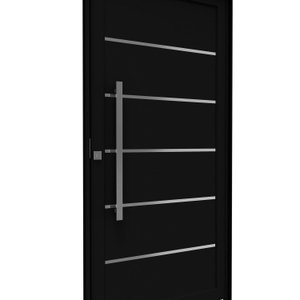 Porta de Alumínio Pivotante Lambri 215cm X 10cm Friso e Puxador de 80cm Lucasa Ideale