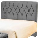 Ver imagem 2 de Cabeceira Cama Box Casal Queen Size 160cm Eloá Estofada Suede Veludo Premium Cinza