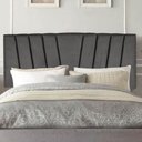 Ver imagem 1 de Painel Cabeceira Estofada Bélgica 195cm Cama Box King Corino Cinza Escuro- Mabe Magazine