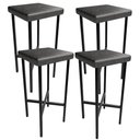 Ver imagem 2 de Kit 04 Banquetas Alta Bar Cozinha Sala de Jantar Preto Stella L02 Couríssimo Preto - Lyam Decor