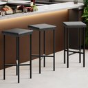 Ver imagem 1 de Kit 04 Banquetas Alta Bar Cozinha Sala de Jantar Preto Stella L02 Couríssimo Preto - Lyam Decor