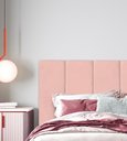 Ver imagem 5 de Cabeceira Veludo Rosa Modular 60x20 P/ Cama Queen 8 Peças