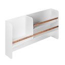 Ver imagem 3 de Organizador Multiuso Cozinha em Aço Carbono Branco e Madeira - 100cm Linha Home