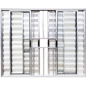 Janela de Aluminio Veneziana 6 Folhas com Grade Linha Leve:1,00 X 1,50/brilhante