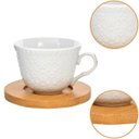 Ver imagem 3 de Jogo Xicaras Café em Porcelana Branca e Pires Bambu Wincy