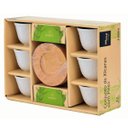 Ver imagem 4 de Jogo Xicaras Café em Porcelana Branca e Pires Bambu Wincy
