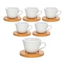 Ver mais imagens de Jogo Xicaras Café em Porcelana Branca e Pires Bambu Wincy