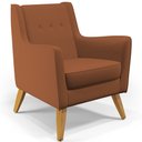 Ver imagem 3 de Kit 02 Poltronas Decorativas com Pés de Madeira Taroba D02 Veludo Telha C-262 - Lyam Decor