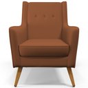 Ver imagem 6 de Kit 02 Poltronas Decorativas com Pés de Madeira Taroba D02 Veludo Telha C-262 - Lyam Decor