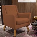 Ver imagem 2 de Kit 02 Poltronas Decorativas com Pés de Madeira Taroba D02 Veludo Telha C-262 - Lyam Decor