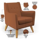 Ver imagem 4 de Kit 02 Poltronas Decorativas com Pés de Madeira Taroba D02 Veludo Telha C-262 - Lyam Decor