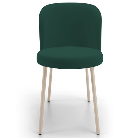Kit 02 Cadeiras para Sala de Jantar Cozinha Estofada Gavi Arena L02 Suede Verde Musgo - Lyam Decor
