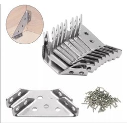 Kit 10 Conjunto Conectores de Canto de Móveis de Aço Inox 304 - 1