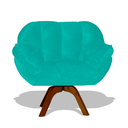 Ver imagem 1 de Poltrona Miami Base Giratória Decorativa - Azul Turquesa Divini Decor