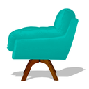 Ver imagem 3 de Poltrona Miami Base Giratória Decorativa - Azul Turquesa Divini Decor
