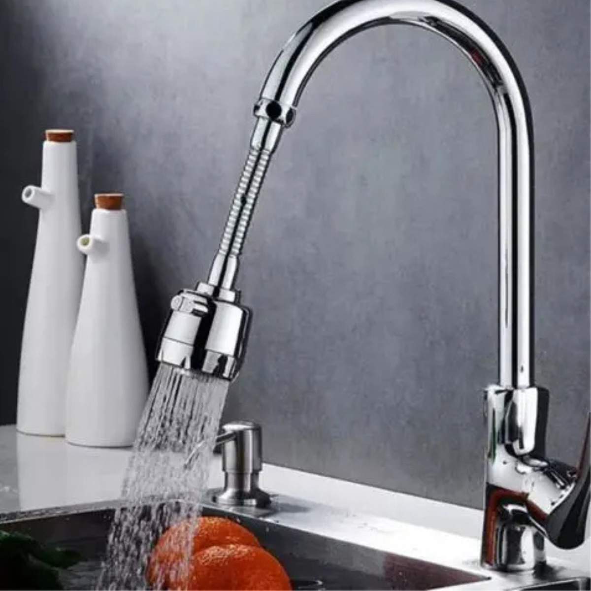 Bico Articulado Arejador Ducha Manual C Botão 3 Jatos Prata - 5