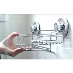 Suporte Para Shampoo Sabonete Com Ventosa Banheiro Cromado - 4