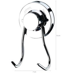 Gancho Duplo Cabide Multiuso Para Talher Toalha Com Ventosa - 4