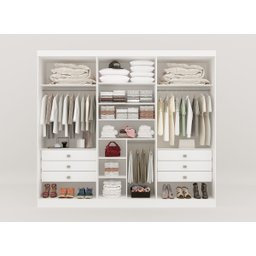 Guarda Roupa da Vinci Plus Ripado 6 Portas 100% Mdf D`doro Móveis - Branco - 3