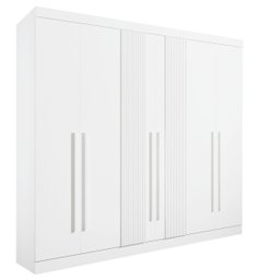 Guarda Roupa da Vinci Plus Ripado 6 Portas 100% Mdf D`doro Móveis - Branco - 1