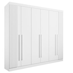 Guarda Roupa da Vinci Plus Ripado 6 Portas 100% Mdf D`doro Móveis - Branco - 2