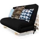 Ver imagem 1 de Sofa Cama Casal Futon Oriental Preto Acquablock com Madeira Maciça