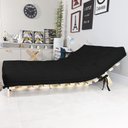 Ver imagem 6 de Sofa Cama Casal Futon Oriental Preto Acquablock com Madeira Maciça