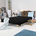 Ver mais imagens de Sofa Cama Casal Futon Oriental Preto Acquablock com Madeira Maciça
