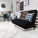 Ver imagem 5 de Sofa Cama Casal Futon Oriental Preto Acquablock com Madeira Maciça