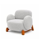 Ver imagem 1 de Poltrona Decorativa Maysa Bouclé Cinza - Sallar Home