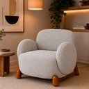 Ver imagem 2 de Poltrona Decorativa Maysa Bouclé Cinza - Sallar Home