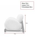 Ver imagem 4 de Poltrona Decorativa Maysa Bouclé Cinza - Sallar Home