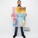 Ver imagem 2 de Quadro Decorativo em Canvas Abstrato Mármore Lux Colors TaColado Moldura Flutuante 4,5cm Branca 90 x