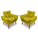 Ver imagem 1 de Kit 02 Poltrona Opala Decorativa Suede Amarelo