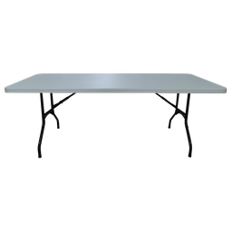 Conjunto de Mesa para Refeitório Branca dobrável com 2 Bancos - 1