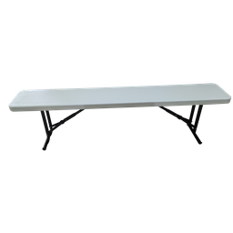 Conjunto de Mesa para Refeitório Branca dobrável com 2 Bancos - 3