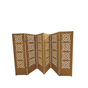 Biombo Divisor Ambiente Indiano de 6 Folhas C/ 12 Pezinhos