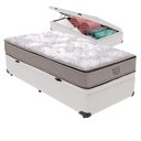 Ver imagem 1 de Cama Box com Baú Solteiro Four Season Bravus Molas Ensacadas Branco Vtech