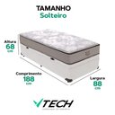 Ver imagem 4 de Cama Box com Baú Solteiro Four Season Bravus Molas Ensacadas Branco Vtech