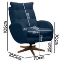 Ver imagem 7 de Poltrona de Amamentação Base Giratória e Balanço em Madeira Angra Veludo - Sofa Store:Veludo Azul Ma